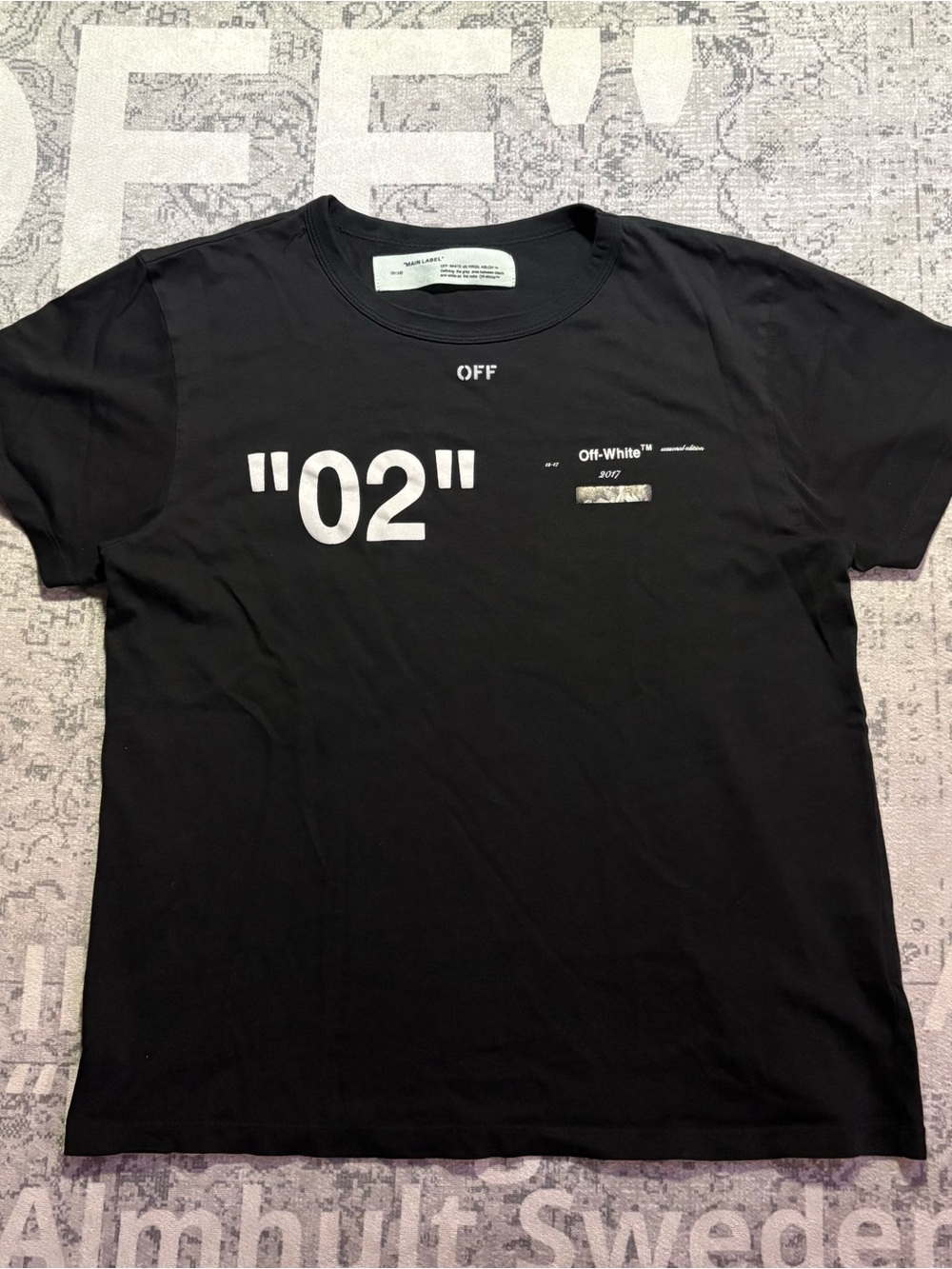 Off-White Black Graphic "02" Short Sleeve Tee